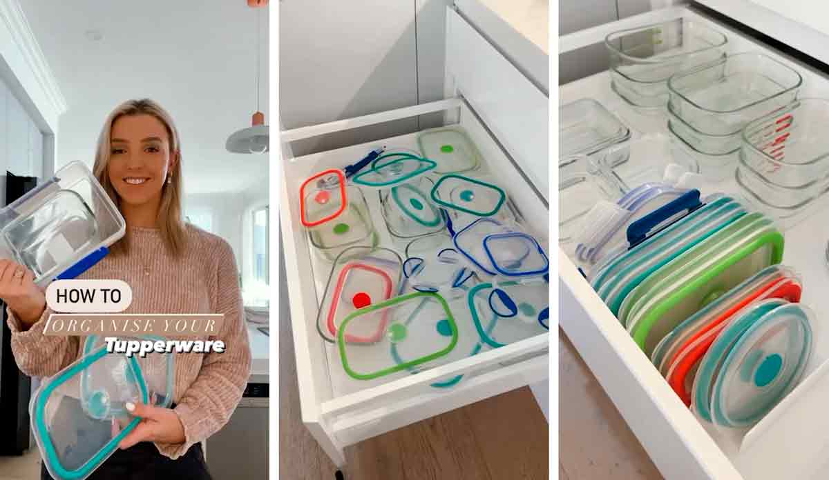 Deze TikTok-truc laat zien hoe je je Tupperware kunt organiseren